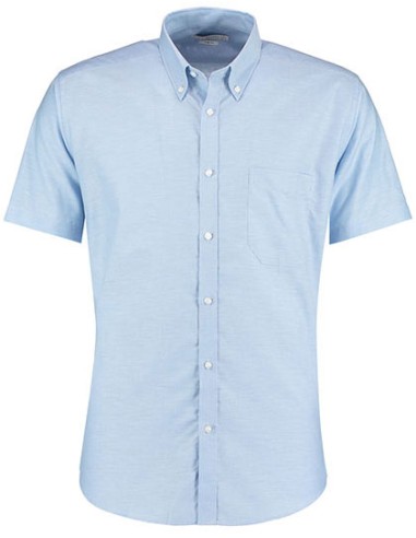 KUS-KK183-Mens Slim Fit Workwear Oxford Shirt Short Sleeve